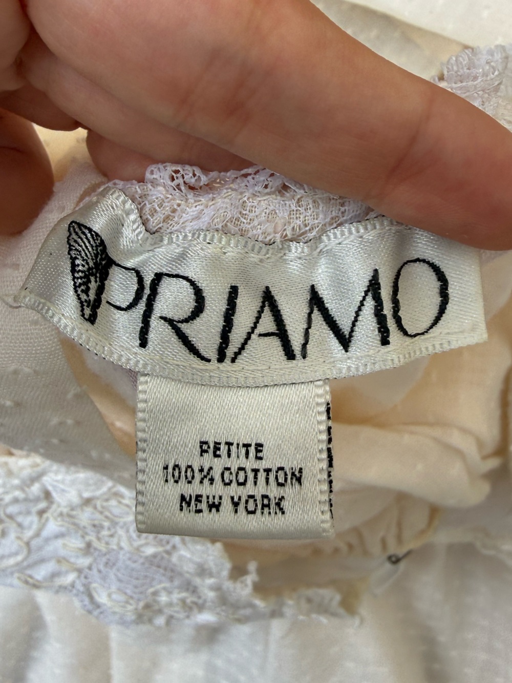 1980 Priamo white babydoll floral lingerie camisole top - Picture 7 of 9
